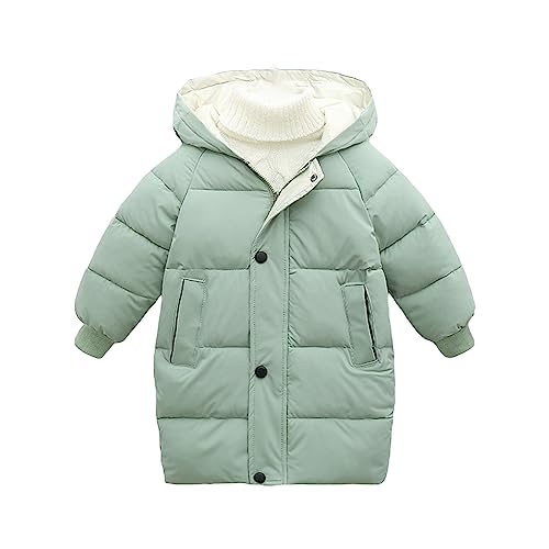 Kinder Jungen Warm Winterjacke Jungen Wintermantel Mit Kapuze Steppjacke Daunenjacke Winddicht Oberbekleidung Kinderjacke Junge Kapuzenjacke Kindermantel Steppmantel FüR Winter (Green, 5-6 Years) von Generic