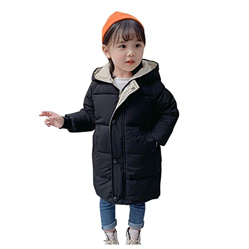 Kinder Jungen Warm Winterjacke Jungen Wintermantel Mit Kapuze lang Steppjacke Daunenjacke Winddicht Oberbekleidung Kinderjacke Junge Kapuzenjacke Kindermantel Steppmantel FüR (Black #1, 9-10 Years) von Generic