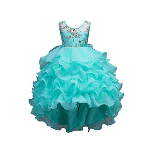 Kinder Kinder Kleinkind Baby Mädchen Frühling Sommer Tüll Pailletten Glitzer Kleid Für Leistung Kinder Formelle Kleidung Nette Mädchen Bogen Kleider Für Weihnachtsfeier Rosa Kleid (Green, 5-6 Years) von Generic