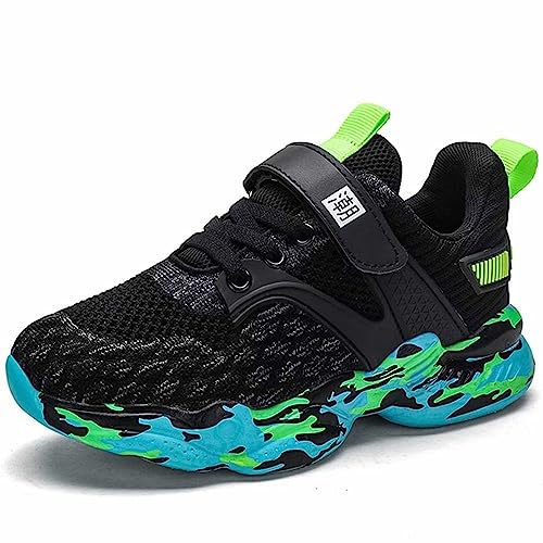 Kinder Klettverschluss Sneaker Jungen Basketball Sneakers Schuhe Jungen Kind Basketball Sneaker Kinder Sport Schuhe Leicht Hallenschuhe für Jungen Mädchen von Generic