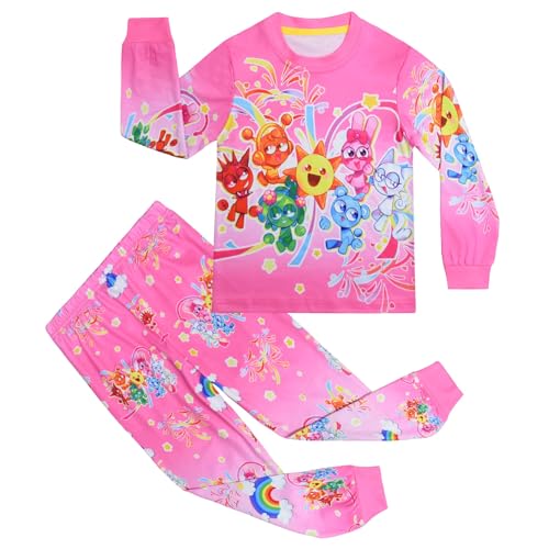 Kinder Langarm Loungewear Set neu, sprunki Bedruckte Pyjamas für Jungen und Mädchen Langarm + Hose,Style c,130cm von Generic