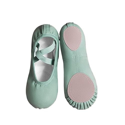 Kinder Mädchen Damen Soft Sol Training Erwachsene Kunst Prüfung Körper Ballerina Sommer Ballett Tanzschuhe(Green,31) von Generic