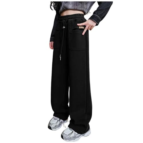 Kinder Mädchen Leichte Jogginghose mit Kordelzug Lose Hose mit geradem Bein Kinder Aktive Jogger Outdoorhose Freizeithose Trainingshose Wanderhose Trekkinghose Outdoor Activewear Hosen von Generic