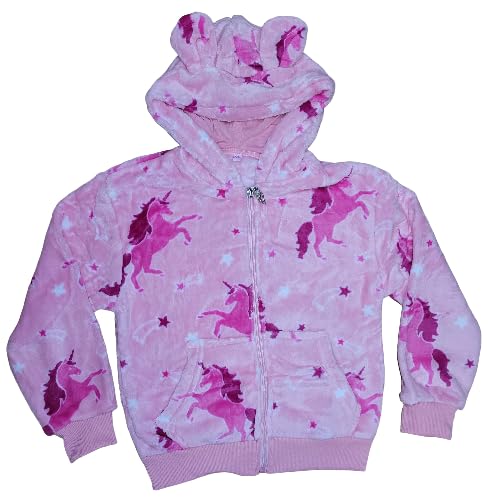 Kinder Mädchen Warm Cardigan mit Kapuze Einhorn Jacke Pullover Plüsch Hoodie Herbst Winter (DE/NL/SE/PL, Numerisch, 110, 116, Regular) von Generic