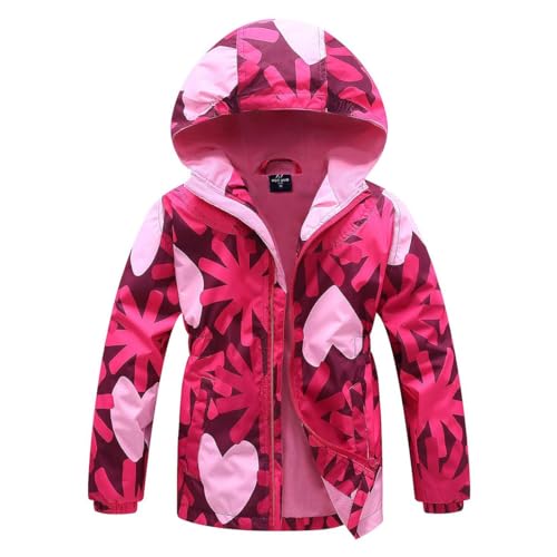 Kinder Mädchen Wasserdicht Jacke Übergangsjacke Fleecefütterung Outdoorjacke Mit Kapuze Frühlingsjacke Frühlingsjacke Jungen Regenkleidung Mädchen von Generic