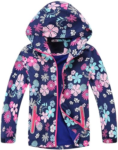Kinder Mädchen Wasserdicht Jacke Übergangsjacke Fleecefütterung Wanderjacke Softshelljacke Kinder Regenjacke Regenjacke Mädchen Matschkleidung Kinder von Generic