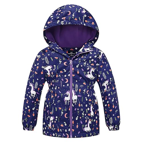 Kinder Mädchen Wasserdicht Jacke Übergangsjacke Fleecefütterung Warm Atmungsaktiv Wanderjacke Regenjacke Kinder Gatschhose Mädchen Regenkleidung Mädchen von Generic