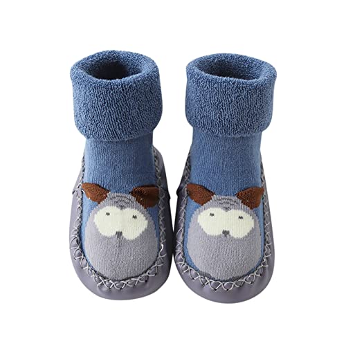 Kinder Plüsch Hausschuhe - Sohle Winterschuhe Flauschig Pantoffeln rutschfeste Gummi Kindergarten Zuhause Schuhe Warm Kuschelschuhe von Generic