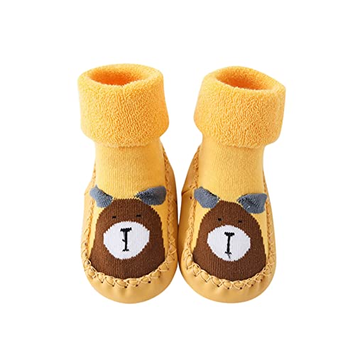 Kinder Plüsch Hausschuhe - Sohle Winterschuhe Flauschig Pantoffeln rutschfeste Gummi Kindergarten Zuhause Schuhe Warm Kuschelschuhe von Generic