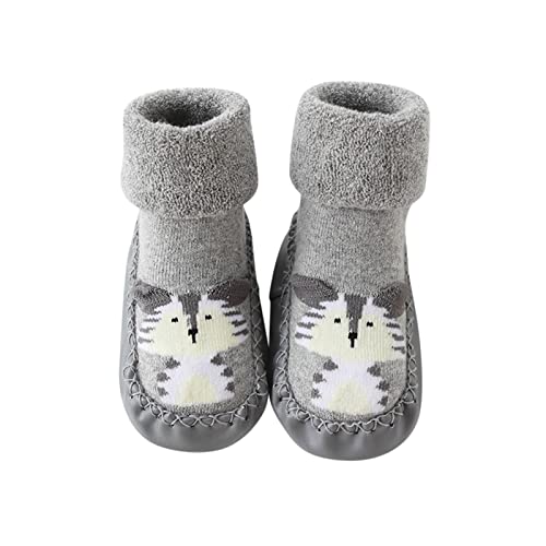 Kinder Plüsch Hausschuhe - Zuhause Schuhe Sohle Winterschuhe Flauschig Pantoffeln rutschfeste Gummi Kindergarten Warm Kuschelschuhe von Generic