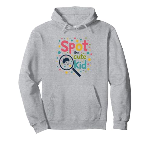 Kinder Polka Dot Spot The Cute Kid Fun Wear Pullover Hoodie, Unisex für Erwachsene, Grau Meliert, XL von Generic