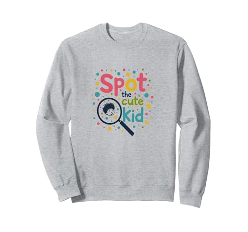Kinder Polka Dot Spot The Cute Kid Fun Wear Sweatshirt, Unisex für Erwachsene, Grau Meliert, XXL von Generic