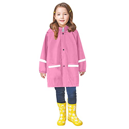 Kinder Regenjacke mit Kapuze gefüttert Gummi Regenmäntel für Mädchen Jungen Wasserdicht Winddicht Regenjacke für Kinder, Jungen und Mädchen von Generic