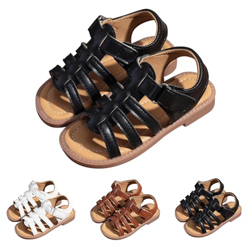 Kinder Römersandalen Superfit Sandalen Prinzessin Helle Sohle Schuhe Sommerschuhe Weiche Dicke Sohle Rutschfeste mit Klettverschluss Hochzeit Party Rutschfeste (Brown, 28.5 Little Child) von Generic