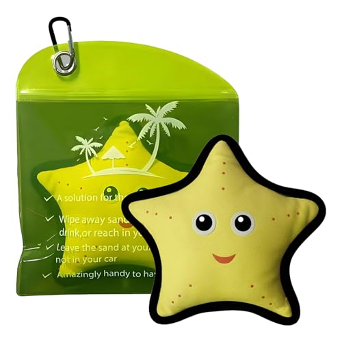 Kinder Sand Beraser - Sandentfernungs-Wipe für die Haut | Leichtes Seestern-Design mit Schlüsselanhänger, Strandzubehör für Urlaub, Abenteuer von Generic