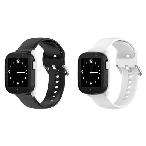 Kinder Silikon Armbänder Kompatibel mit Xplora X6 Armband, Weiches Silikon Sport Armband Mädchen Jungen Verstellbare Ersatzbänder für Xplora X6 Play (Klein, Z-Schwarz/Weiß) von Generic