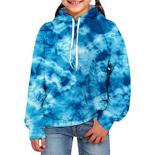 Kinder Tie Dye Hoodie 3D Druck Kapuzenpullover Jungen Mädchen Langarm Pullover Mit Kapuze und Taschen 2-14 Jahre von Generic