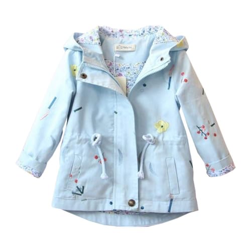 Kinder Übergangsjacke Mädchen Kapuzenjacke Mantel Mit Blumenmuster Outdoor Windjacke Leichte Jacke Sommerjacken Sommerjacke Kinder Mädchen Mädchen Winterjacke von Generic