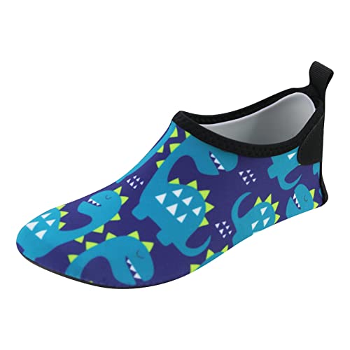 Kinder dünne und atmungsaktive Schwimmschuhe Wasserpark Cartoon Gummisohlen Strand Socken Schuhe Haut Tauchen Schuhe Kleinkind-Slip-on-Schuhe (Dark Blue, 3-3.5 Years Toddler) von Generic