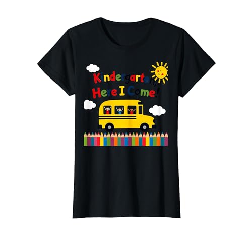 Kindergarten Here I Come 1st Day Boy Excitement Schulbus T-Shirt, Damen, Schwarz, XS Kindergarten Here I Come 1st Day Boy Excitement Schulbus T-Shirt, Damen, Schwarz, XS von Generic
