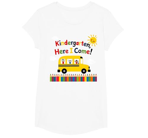 Kindergarten Here I Come 1st Day Boy Excitement Schulbus T-Shirt, Girls, Weiß, XS Kindergarten Here I Come 1st Day Boy Excitement Schulbus T-Shirt, Girls, Weiß, XS von Generic
