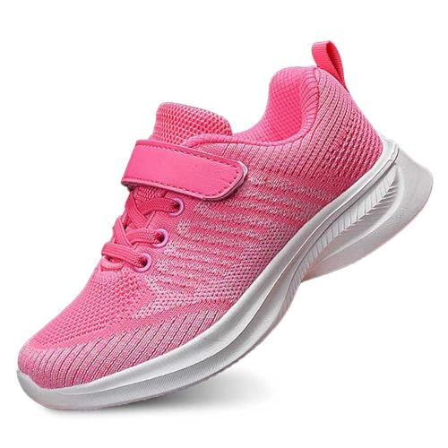 Kinderschuhe Jungen Sportschuhe Kinder Mädchen Modische Ganzjahres Hallenschuhe Turnschuhe Leicht Mesh Strabenlaufschuhe Atmungsaktiv Laufschuhe Flach Dicker Boden Klettverschluss rutschfest Sneaker von Generic