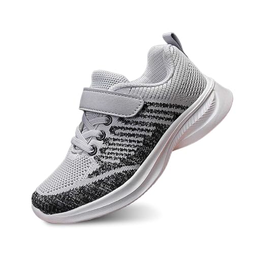 Kinderschuhe Jungen Sportschuhe Kinder Mädchen Modische Ganzjahres Hallenschuhe Turnschuhe Leicht Mesh Strabenlaufschuhe Atmungsaktiv Laufschuhe Flach Dicker Boden Klettverschluss rutschfest Sneaker von Generic