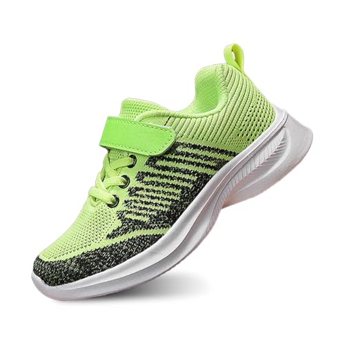 Kinderschuhe Jungen Sportschuhe Kinder Mädchen Modische Ganzjahres Hallenschuhe Turnschuhe Leicht Mesh Strabenlaufschuhe Atmungsaktiv Laufschuhe Flach Dicker Boden Klettverschluss rutschfest Sneaker von Generic