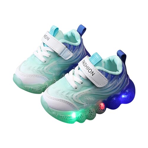 Kinderschuhe Leuchtende Schuhe LED Leuchtende Sportschuhe Freizeitschuhe Atmungsaktive Baby-Kinderschuhe Festliche Kinderschuhe Sneaker 33 (Green, 29) von Generic