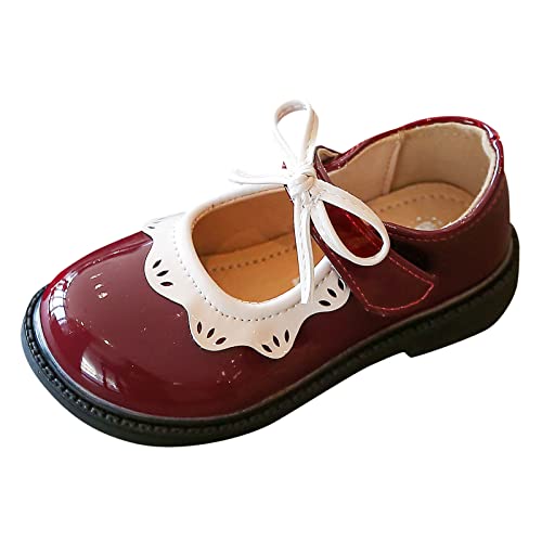 Kinderschuhe MäDchen 28 Mary Jane Halbschuhe Uniformschuhe Slip-on Prinzessin Schuhe Einzelne Schuhe Lackleder Pumps Schuhe Lederschuhe mit Bowknot Kleid Schuhe Geburtstag Tanzschuhe von Generic