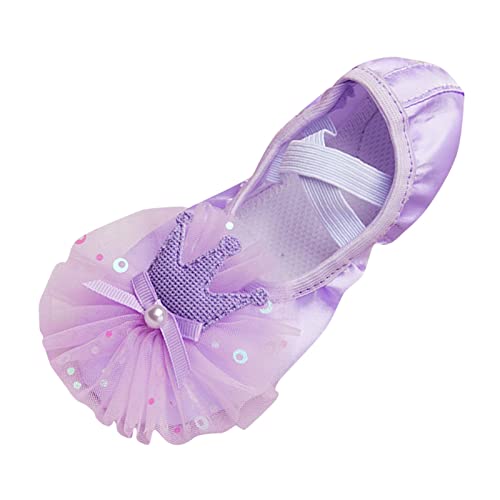 Kinderschuhe Tanzschuhe Warm Dance Ballett Performance Indoor Schuhe Yoga Tanzschuhe Sportschuhe Kinder Mädchen 29 (Purple, 30 Little Child) von Generic