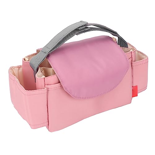 Kinderwagen-Tasche, wasserdichte Baby-Wickeltasche, Verschleißfestes Nylon, Mehrere Taschen mit Klettverschluss für zu Hause (PINK) von Generic