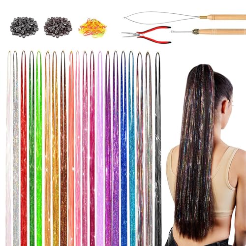 Kit mit leuchtenden Drähten für Mädchen | Glänzendes Set für Haarschmuck, Cosplay mit hitzebeständigem Glitzer und Werkzeug für Weihnachten, Halloween, Hochzeiten, Geburtstage und den täglichen von Generic