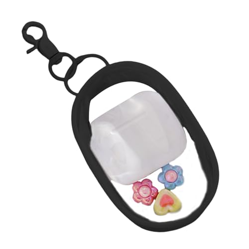 Klare Münzsportarten Schlüsselanhänger - Transparente PVC Geldbörse -Kette, kleine Kopfhörertasche | Dicker Geldhalter Halter, Mini transparente Reißverschlusstasche für Geschenke Events Feiern, Black von Generic