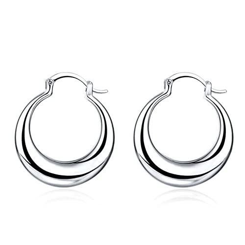 Klassische Creolen-Ohrringe für Frauen, Ohrclips, Hängeohrringe, rund, glatt, Vintage, Schmuck, Zubehör, Geschenk von Generic