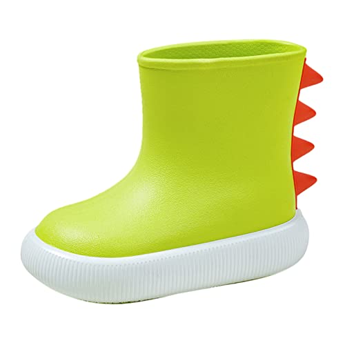 Klassische Kinder Regenstiefel Gummi Kinder Wasserschuhe Wasserdichte Regenstiefel Kinder Baby Cartoon Schuhe Baby-Socken-Schuhe (Green, 4.5-5 Years) von Generic