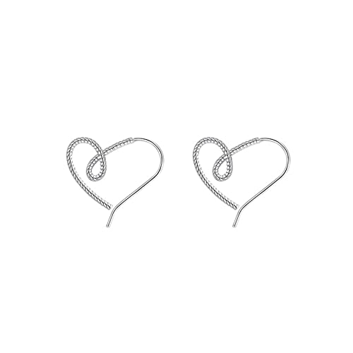 Klassische Liebes-Ohrstecker, weiblich, Senioren-Design, Ohrringe für Frauen und Mädchen, Geschenk für sie, Herz-Ohrringe für Frauen, silber, Einheitsgröße von Generic