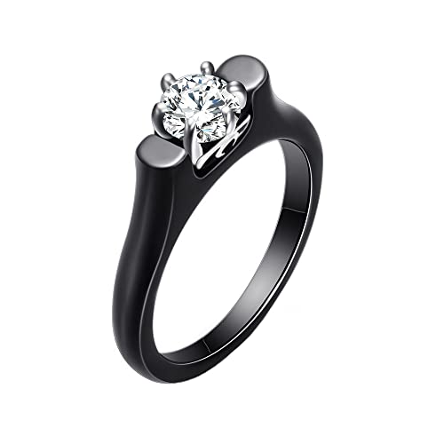 Klassischer Keramikring f眉r Damen, bequeme Passform mit Zirkonia, f眉r Paare, Ehering von Generic