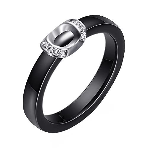 Klassischer Keramikring f眉r Damen, hochglanzpolierter Bandring f眉r Paare, Hochzeitsversprechen, Verlobung von Generic