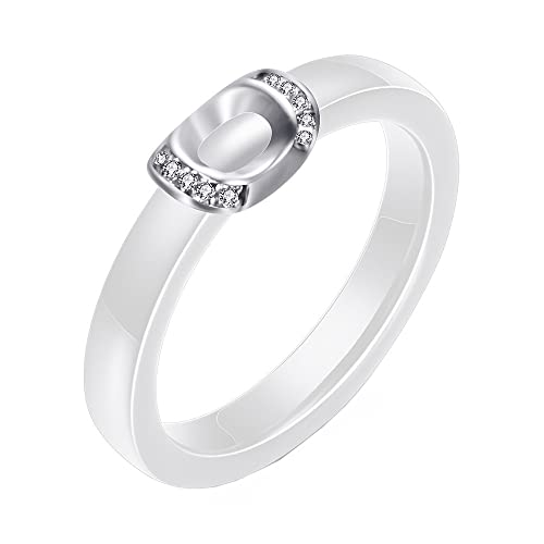 Klassischer Keramikring f眉r Damen, hochglanzpolierter Bandring f眉r Paare, Hochzeitsversprechen, Verlobung von Generic