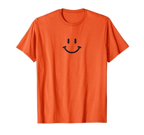 Klassisches Lächeln Gesicht Ikone Retro Minimalistisch T-Shirt, Herren, Orange, S Klassisches Lächeln Gesicht Ikone Retro Minimalistisch T-Shirt, Herren, Orange, S von Generic