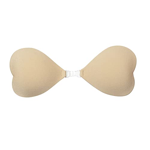 Klebe BH Push Up Rückenfrei Frauen-Herz-Form-unsichtbarer klebriger BH-atmungsaktiver trägerloser BH- drücken rückenfreie BHS für Hochzeitskleid hoch Backless Bra Sticky BH Bra für Frauen von Generic