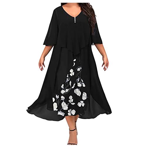 Kleid Damen, Kleid Hochzeitsgast Herbst Jeans Röcke Sexy Kleid Wollrock Mini Lederrock Musselinkleid Schwarze Röcke Cocktailkleid Große Größen Cordrock A Linie(Schwarz, M) von Generic