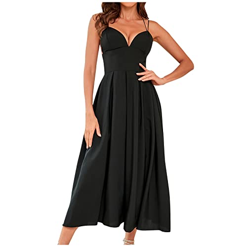 Kleid Damen Cocktailkleider Damen Elegant Hochzeitskleid Festliches Kleid Lang Abend Party Ballkleid Brautjungfer V-Ausschnitt Split Maxikleid Trägerkleid Silvester Kleider Schwarz S Kleid Damen Cocktailkleider Damen Elegant Hochzeitskleid Festliches Kleid Lang Abend Party Ballkleid Brautjungfer V-Ausschnitt Split Maxikleid Trägerkleid Silvester Kleider Schwarz S von Generic