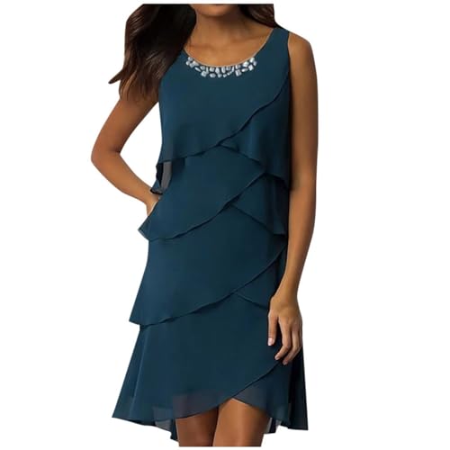 Kleid Damen Elegant Chiffonkleid Knielang Abendkleid Kurz Festkleid A Linie Kleid Patchwork Freizeitkleid Elegant Hochzeitsgäste Minikleid Rundhalsausschnitt Cocktailkleid Kleid Damen Elegant Chiffonkleid Knielang Abendkleid Kurz Festkleid A Linie Kleid Patchwork Freizeitkleid Elegant Hochzeitsgäste Minikleid Rundhalsausschnitt Cocktailkleid von Generic