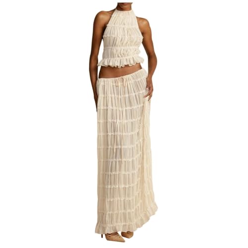 Kleid Damen Elegant Langarm Sexy Pailletten V Ausschnitt Bohemian Tunika Kleid Sexy Leinenkleid Sommerkleid Damen Knielang Leicht Strandkleid Damen Lang Mesh Abendkleider Elegant für Hochzeit Midi von Generic