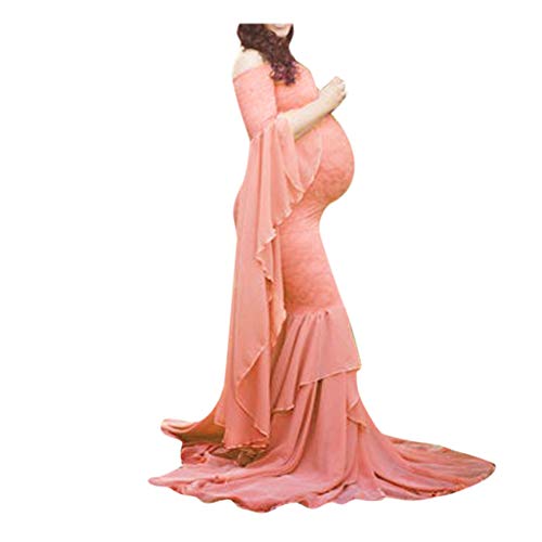 Kleid Frauen Umstandsfotografie Schulterfrei Solide Schwangere Langarm Requisiten Umstandskleid Fotoshooting Schwangerschaft Winter von Generic