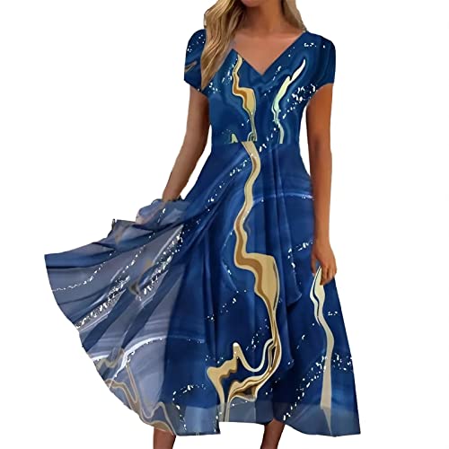 Kleid Lange Sommerkleid Shirtkleid Gedruckt Mit Taschen Swing A-Linie Kleid Partykleid Kurzarm V-Ausschnitt Kleider Für Damen Festlich Elegant Sommer Freizeitkleid Leichte Partykleid Kleid Lange Sommerkleid Shirtkleid Gedruckt Mit Taschen Swing A-Linie Kleid Partykleid Kurzarm V-Ausschnitt Kleider Für Damen Festlich Elegant Sommer Freizeitkleid Leichte Partykleid von Generic