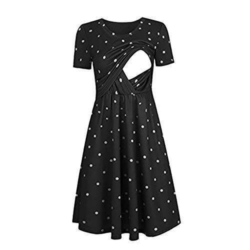 Kleid Mutterschaft Fotografie Frauen Schwangere Mutterschaft Solid Stillen Sommer Umstandskleid Herbst Umstandskleidung, Schwarz , 42 von Generic