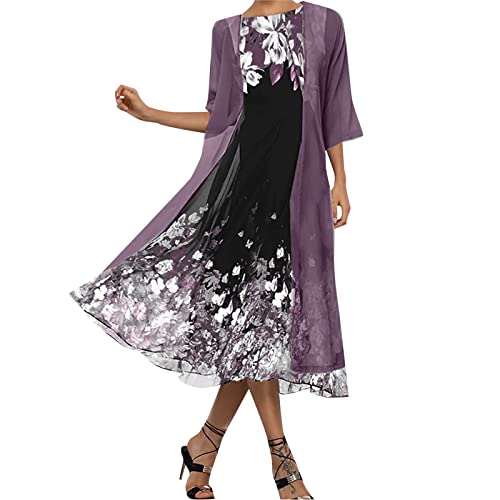 Kleid für Brautmutter Mit Jacke Hochzeit Kleidung Zweiteiler Frauen Abendkleider Schöne Hochzeit Brautmutterkleider Elegant Festliche Kleid Hochzeitskleid Damenkleider, Hochzeitskleider für Gäste von Generic